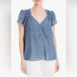 Max Studio - Tulip Sleeve Dot Top